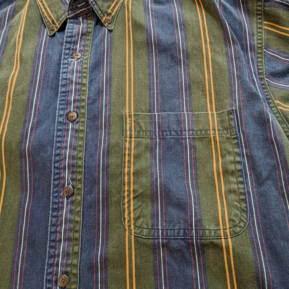 Vintage American Eagle Striped Denim Long Sleeve Button Down Shirt Men’s Medium. - Picture 4 of 5